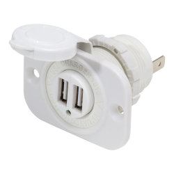 Blue Sea Systems, artnr: 1016200B, Blue Sea Systems 12VDC 2USB Charger 5V 2.1A Sckt Wht (Bulk).