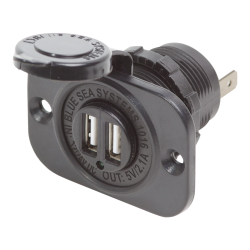 Blue Sea Systems, artnr: 1016B, Blue Sea Systems 12VDC Socket Dual USB Output 5V 2.1A (Bulk).