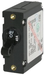 Blue Sea Systems, artnr: 7224, Blue Sea Systems Circuit Breaker AA1Toggle 40A Blk.