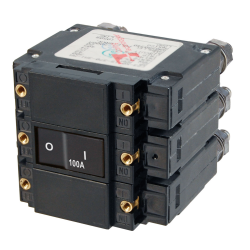 Blue Sea Systems, artnr: 7568B, Blue Sea Systems Circuit Breaker C3FLAT Rockr100A AC (Bulk).