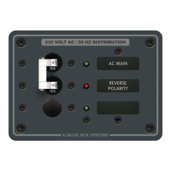 Blue Sea Systems, artnr: 8129, Blue Sea Systems Panel 230VAC 3pos w/Main (replaces 8129B-BSS).