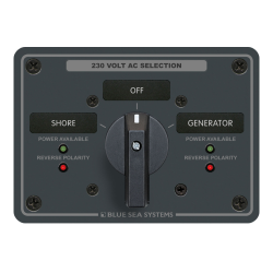 Blue Sea Systems, artnr: 8357B, Blue Sea Systems AC Rotary Panel 230V/65A OFF+2 (Bulk).