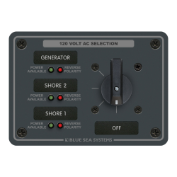 Blue Sea Systems, artnr: 8366, Blue Sea Systems AC Rotary Panel 120V/30A OFF+3.