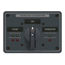 Blue Sea Systems, artnr: 8369B, Blue Sea Systems AC Rotary Panel 120/240V/65A OFF+2 (Bulk).